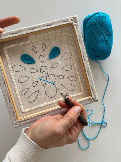 Le paon - Kit de punch needle