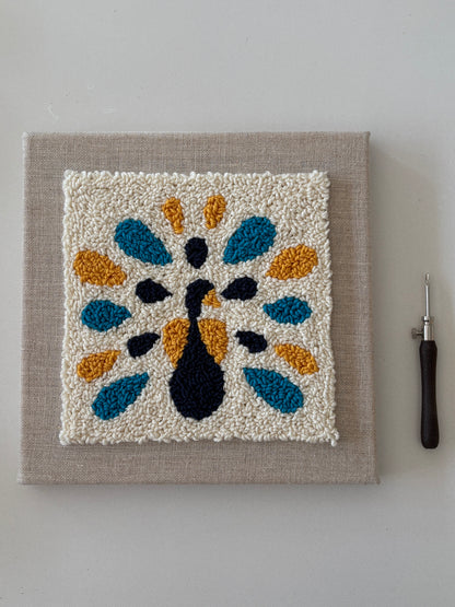 Le paon - Kit de punch needle